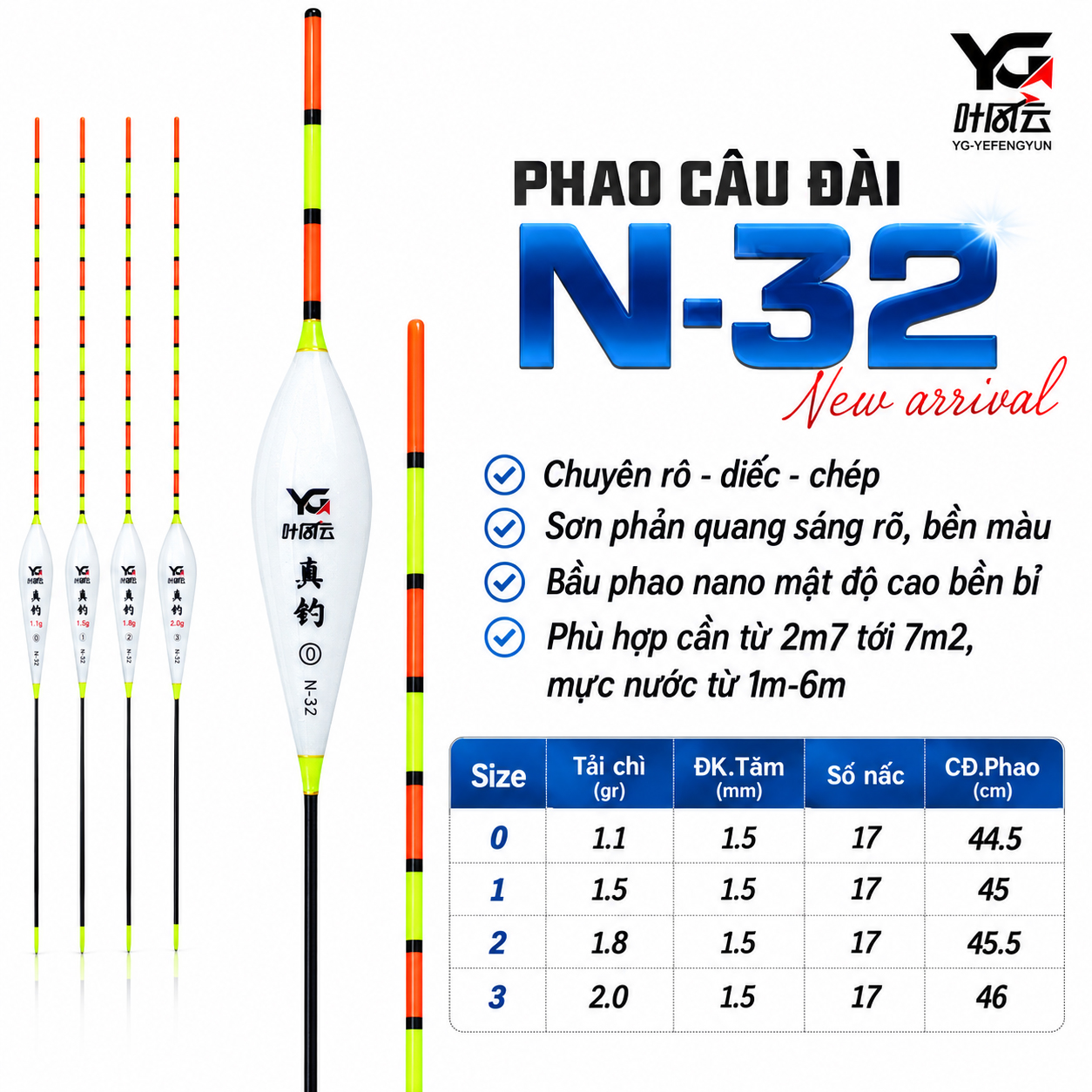 Phao Câu Tổng Hợp YG N-32 - Ảnh 2