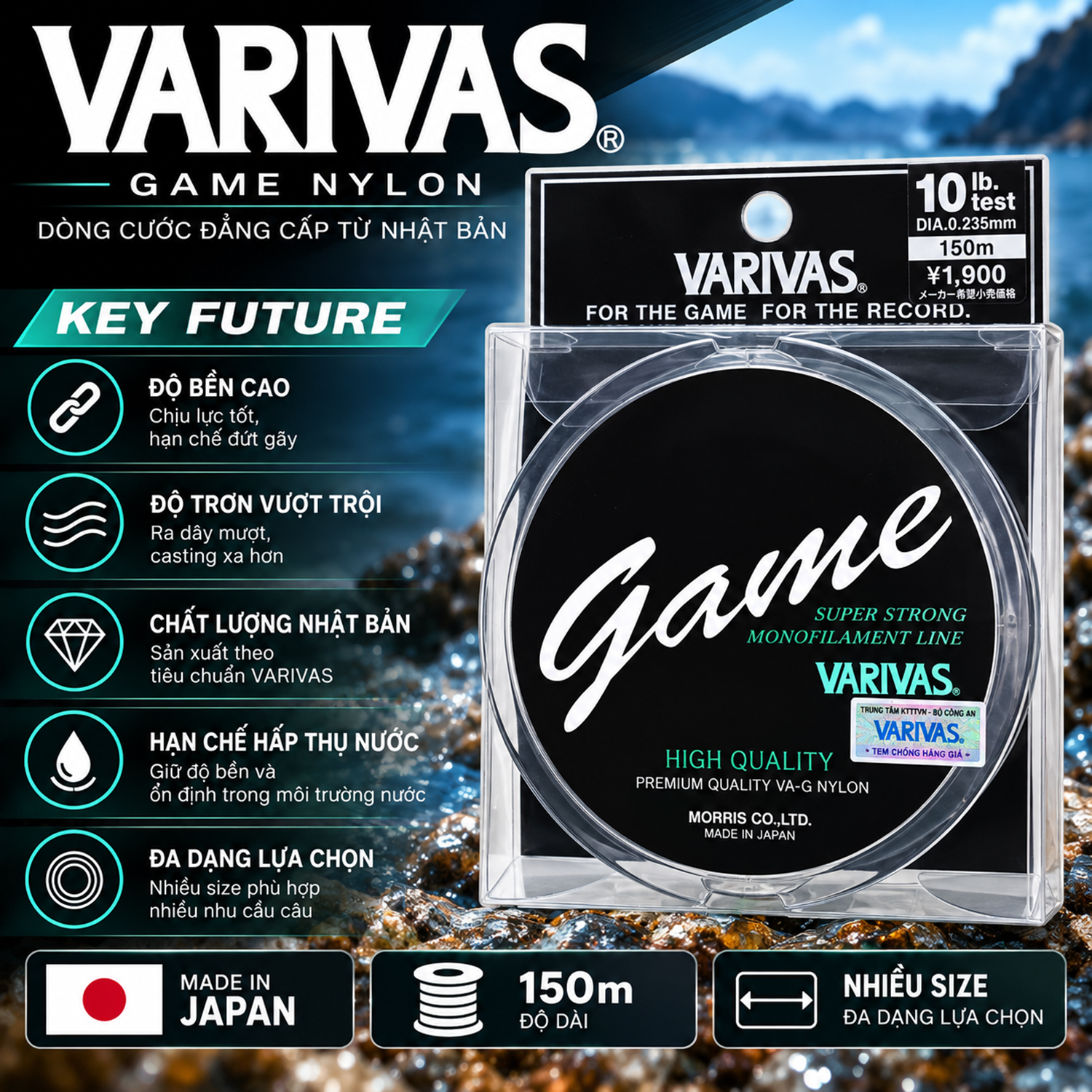 Dây Cước Câu Cá Varivas Game Nylon