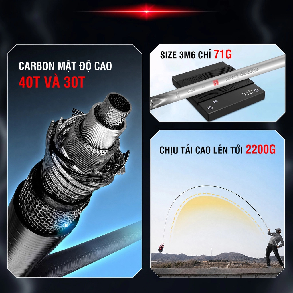 Cần Câu Tay GUF Shadow Light 4H - Hắc Bạch Thế Hệ 2 - Ảnh 5