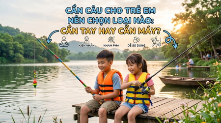 Cần câu cho trẻ em nên chọn loại nào: Cần tay hay cần máy?